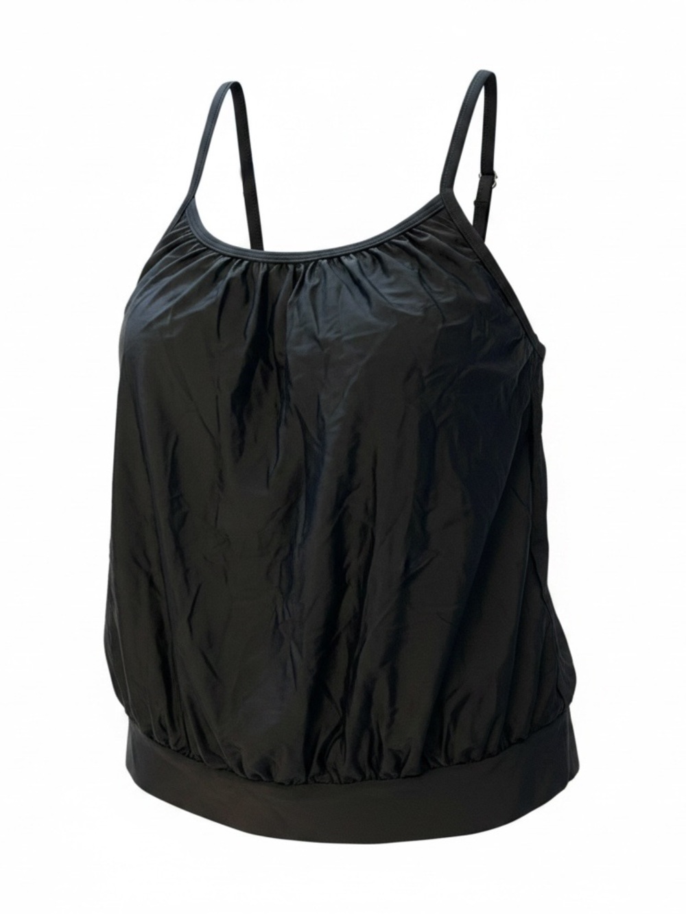 Black Adjustable-Strap One-Piece Swimsuit Tank
